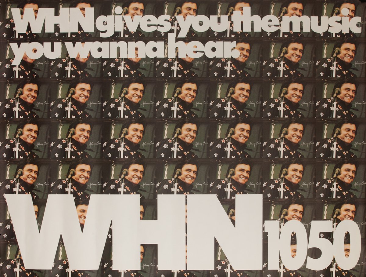 WHN 1050 Radio Advertising Poster, Johnny Cash