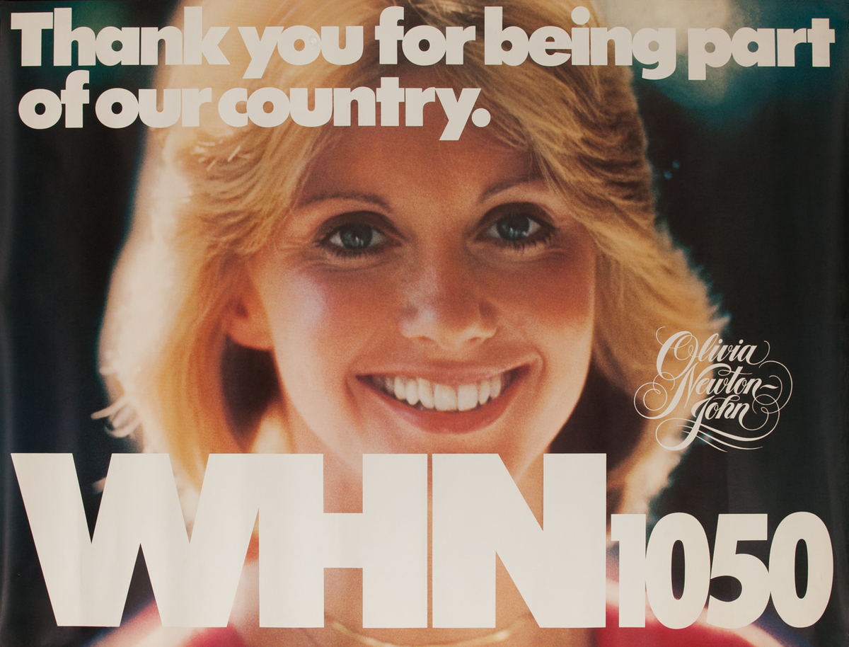 WHN 1050 Radio Advertising Poster, Olivia Newton John