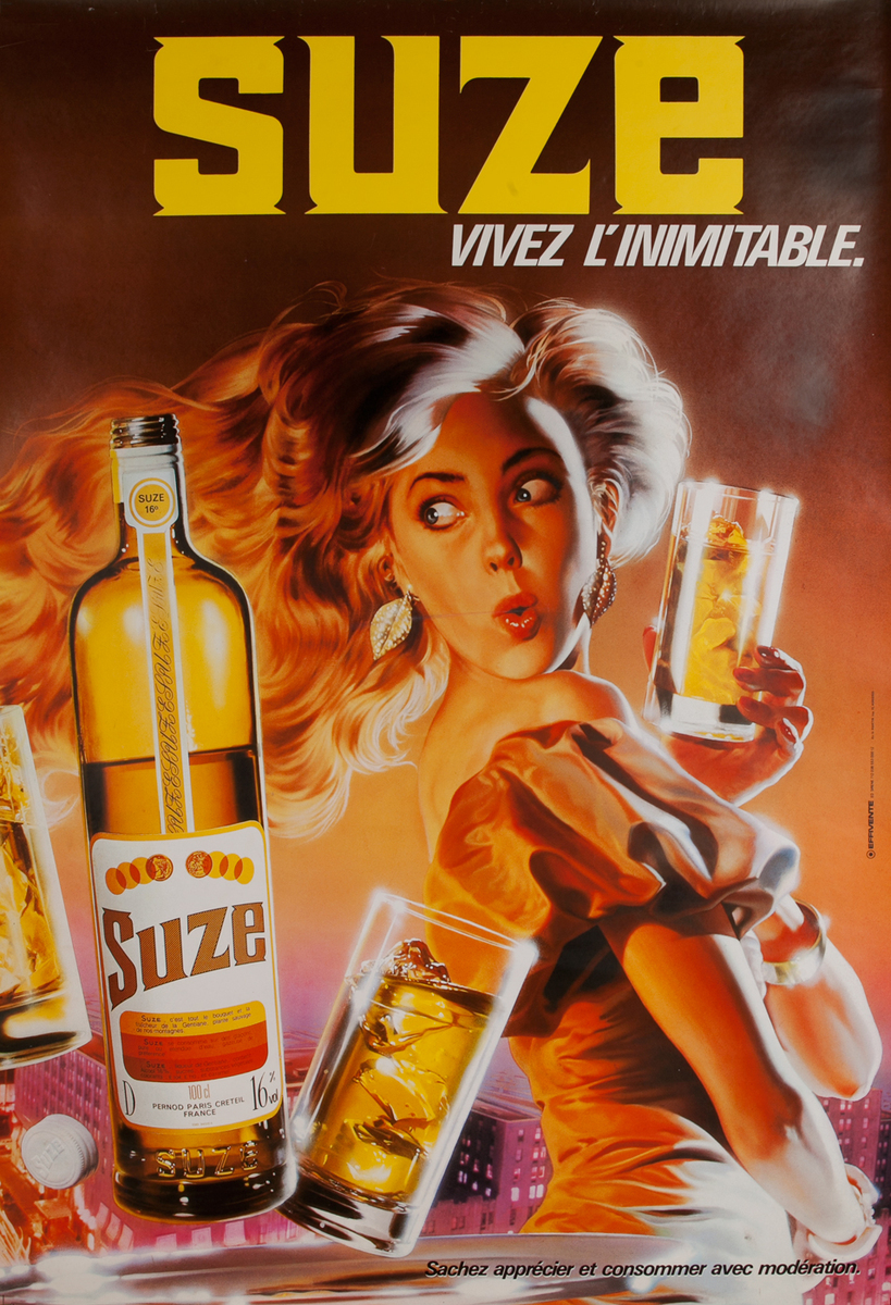Suze Vivez l'Inimitable Pernot Advertising Poster