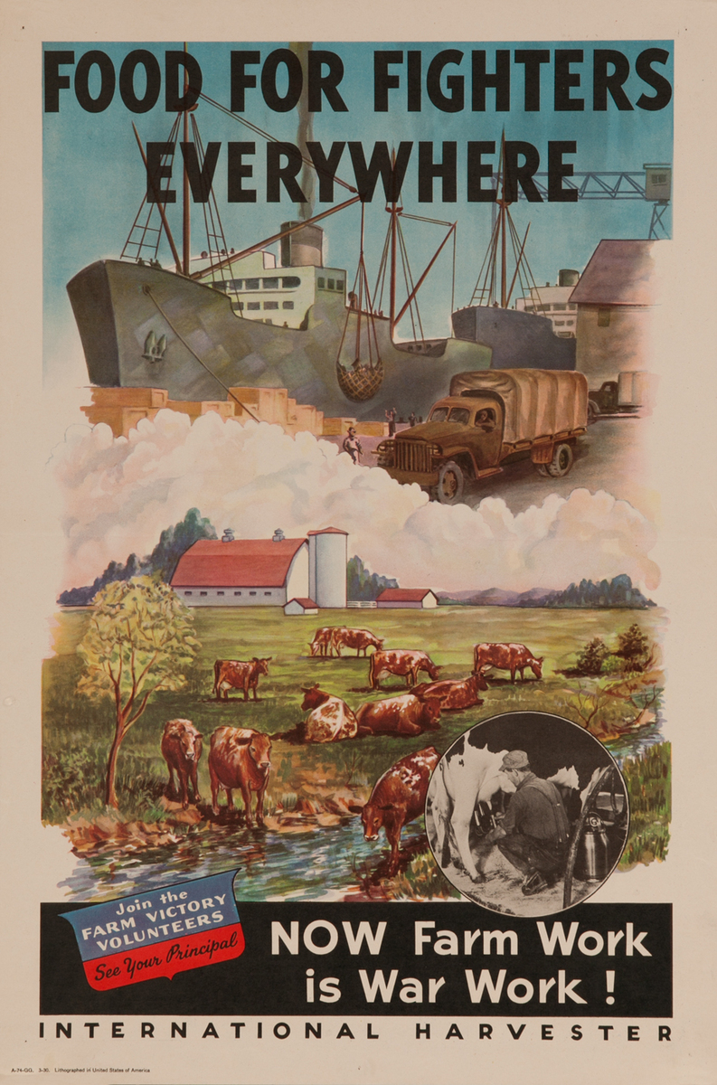 Food For Fighters Everywhere, WWII International Harvester Poster 