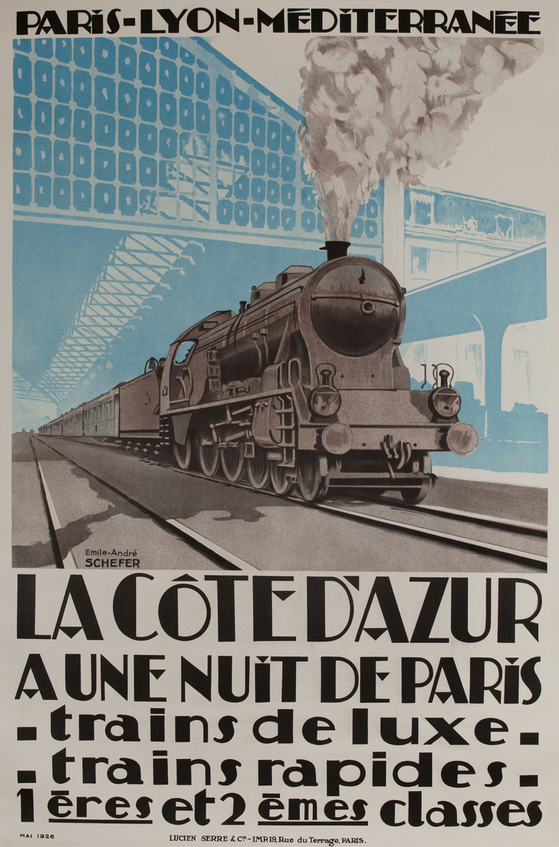La Cote d'Azur, PLM Travel Poster