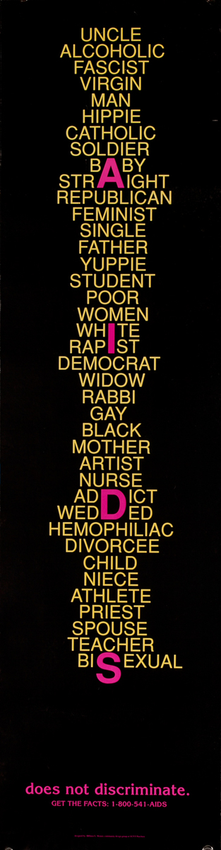AIDs Does Not Discriminate, Health Poster
