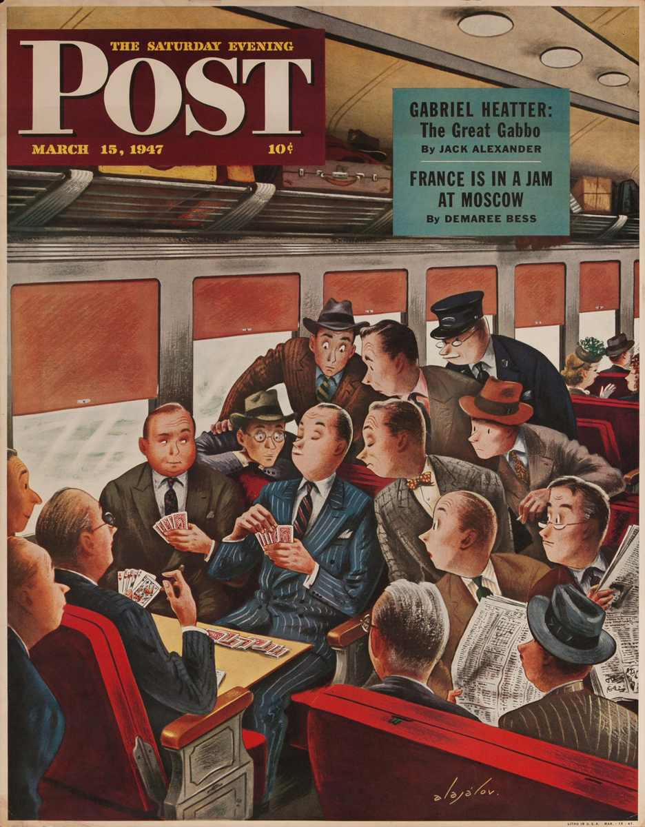Saturday Evening Post Magazine Newstand Poster March 15, 1947