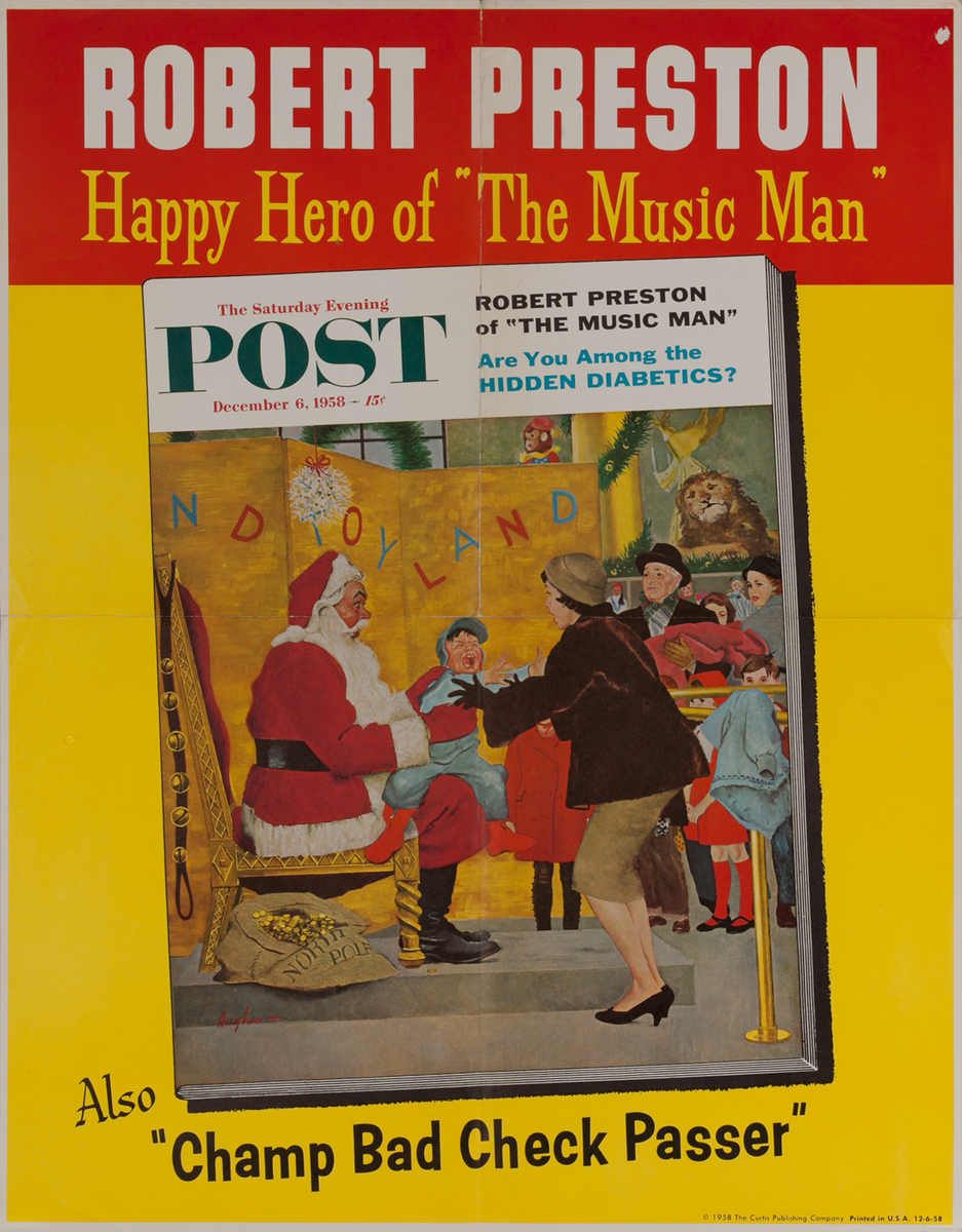 Saturday Evening Post Advertising Poster, Dec 6, 1958