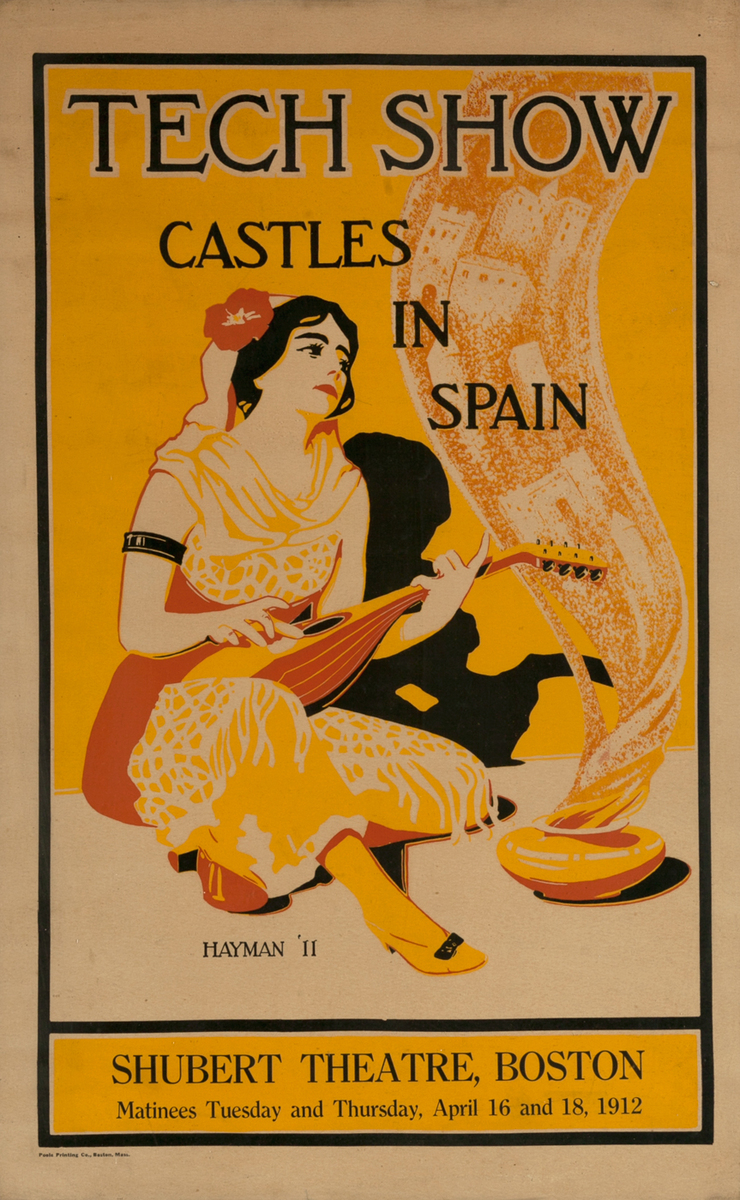 MIT Tech Show Poster, Castles in Spain, Shubert Theatre, Boston