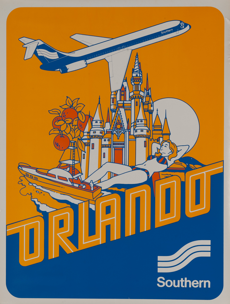 Southern Airways Travel Poster, Orlando Florida