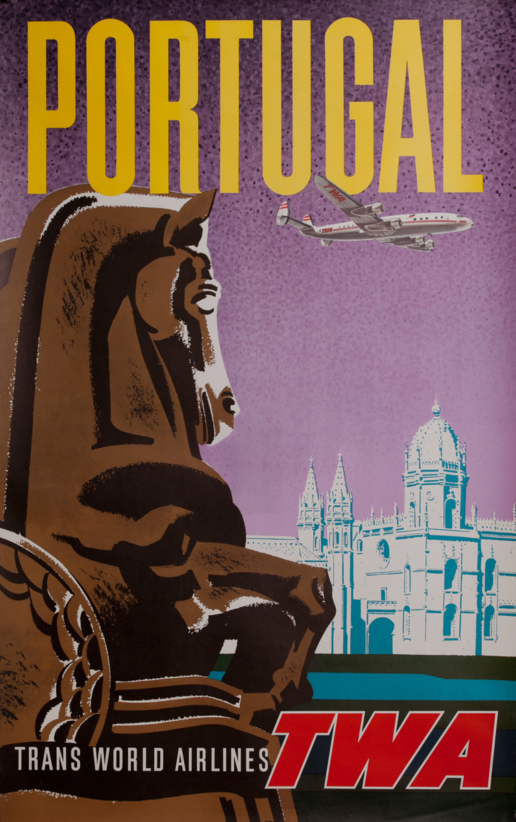 Portugal, Trans World Airlines TWA Travel Poster, Constellation