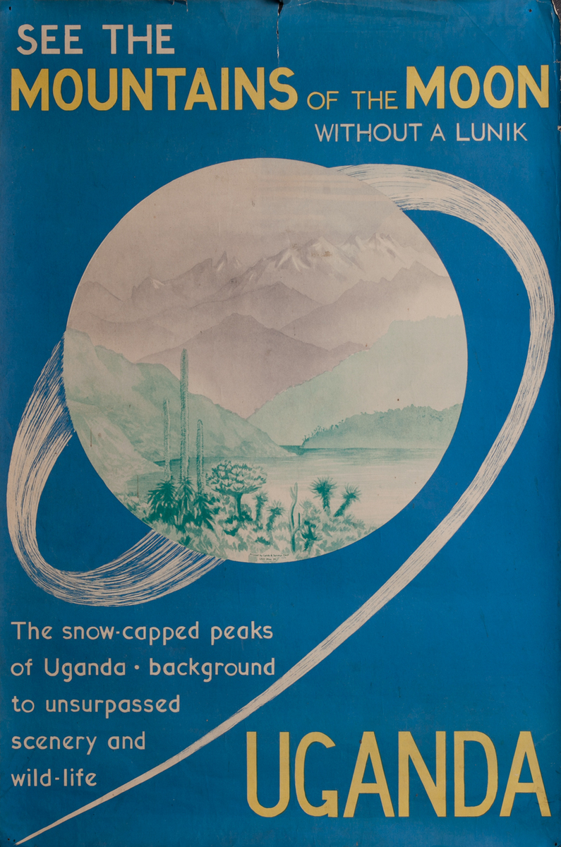 See the Mountains of the Moon Uganda Travel Poster