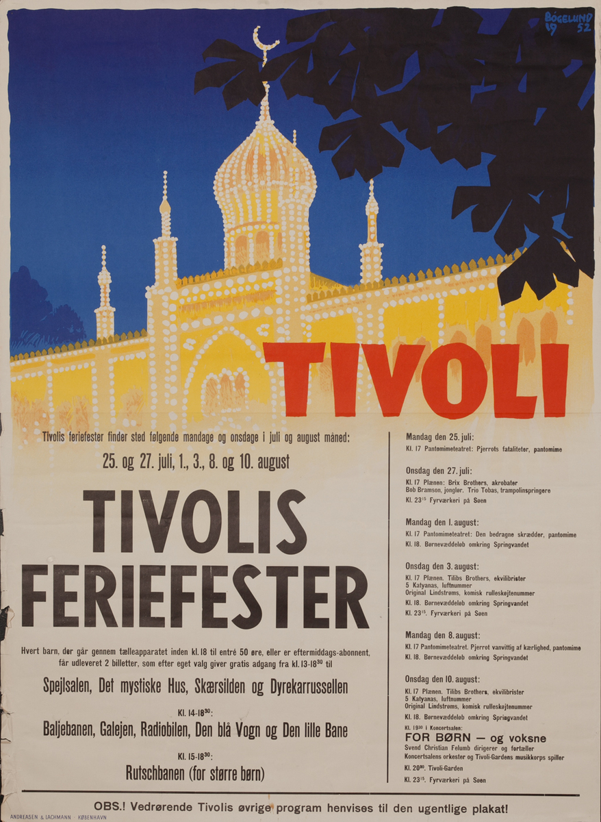 Tivoli Denmark Poster,Tivlis Feriefester