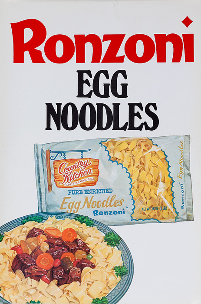 Ronzoni Italian Food Original Advertising Poster Egg Noodle