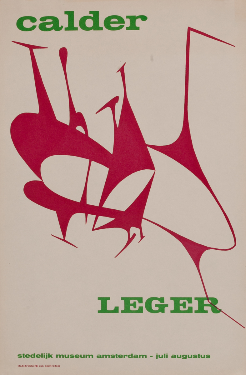 Calder Leger Stedelijk Museum Amsterdam Exhibit Poster, red