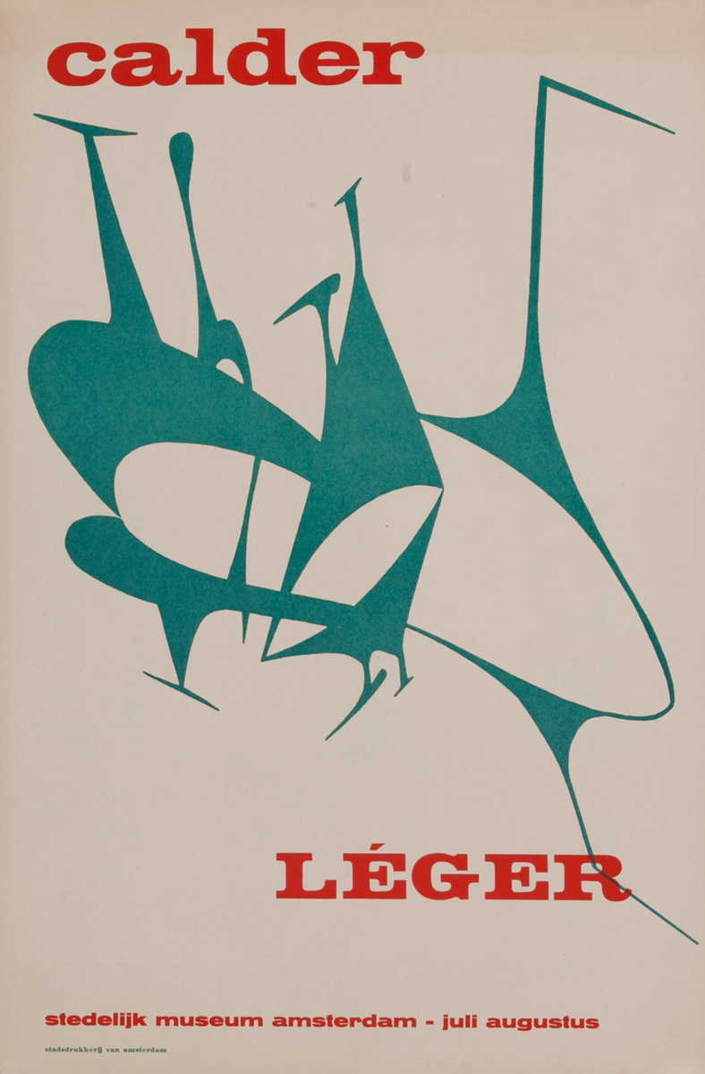 Calder Leger Stedelijk Museum Amsterdam Exhibit Poster, green