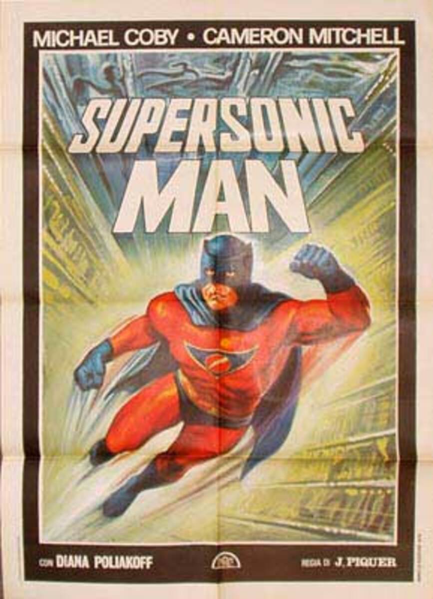 Supersonic Man Italian Vintage Original Movie Poster