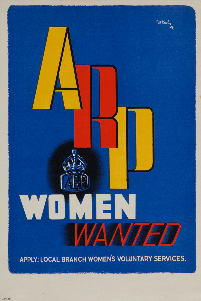 ARP Women Wanted British WWII Poster