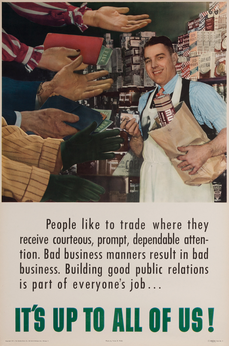 It's Up To All of Us! People like to Trade,.Sheldon-Claire Work Incentive Poster
