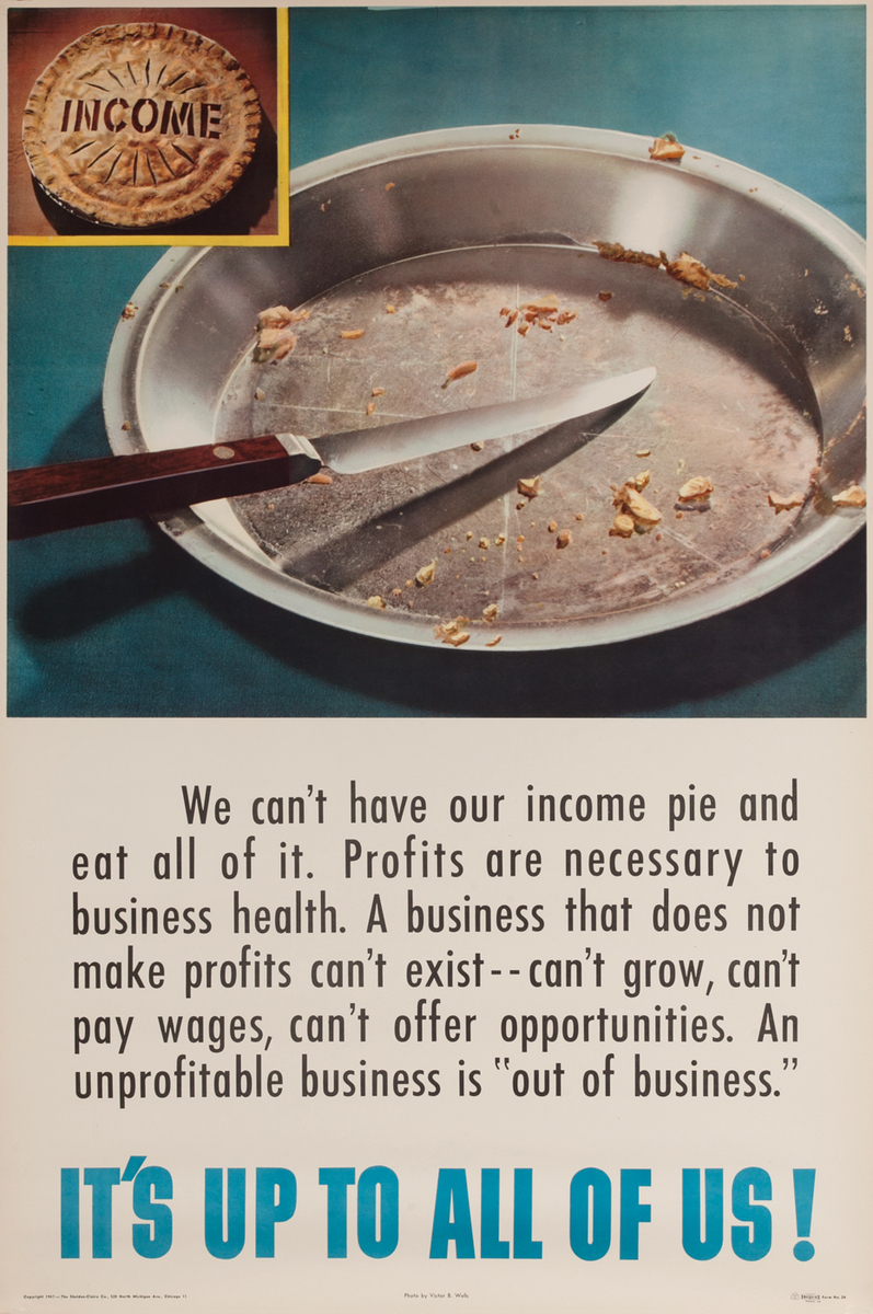 It's Up To All of Us! Income pie -Sheldon Claire Citizenship Poster