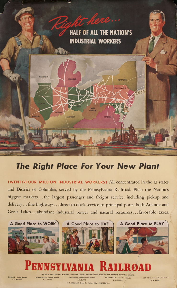 Pennsylvania Railroad, The Right Place for Your New Plant