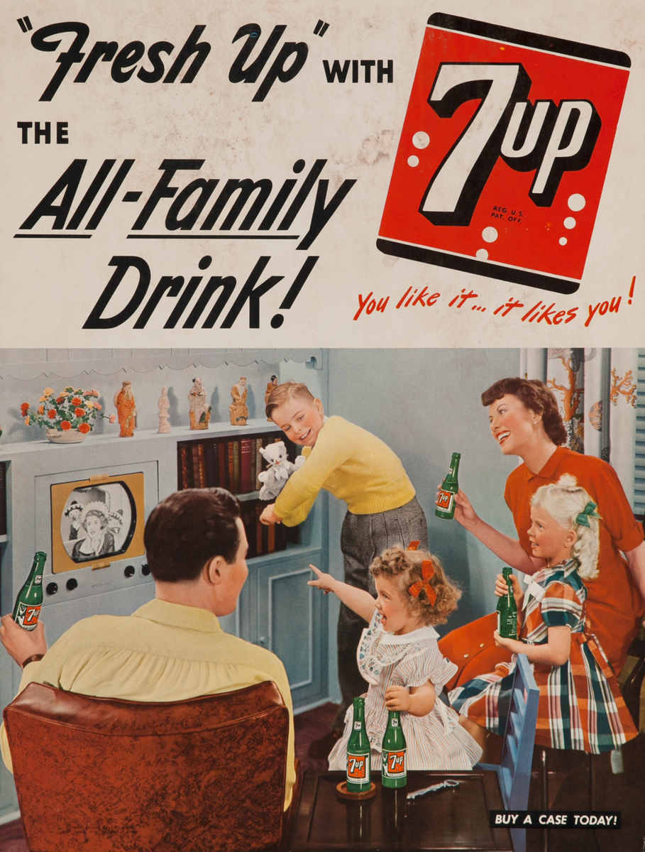 Fresh Up with 7up The All Family Drink 