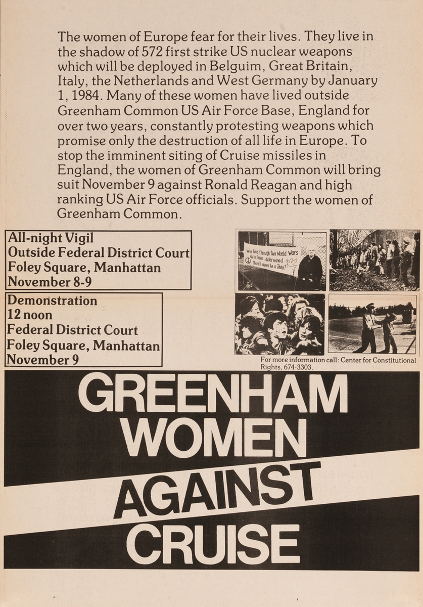 Greenham Women Against Cruise, anti-Cruise Missile Poster, B&W