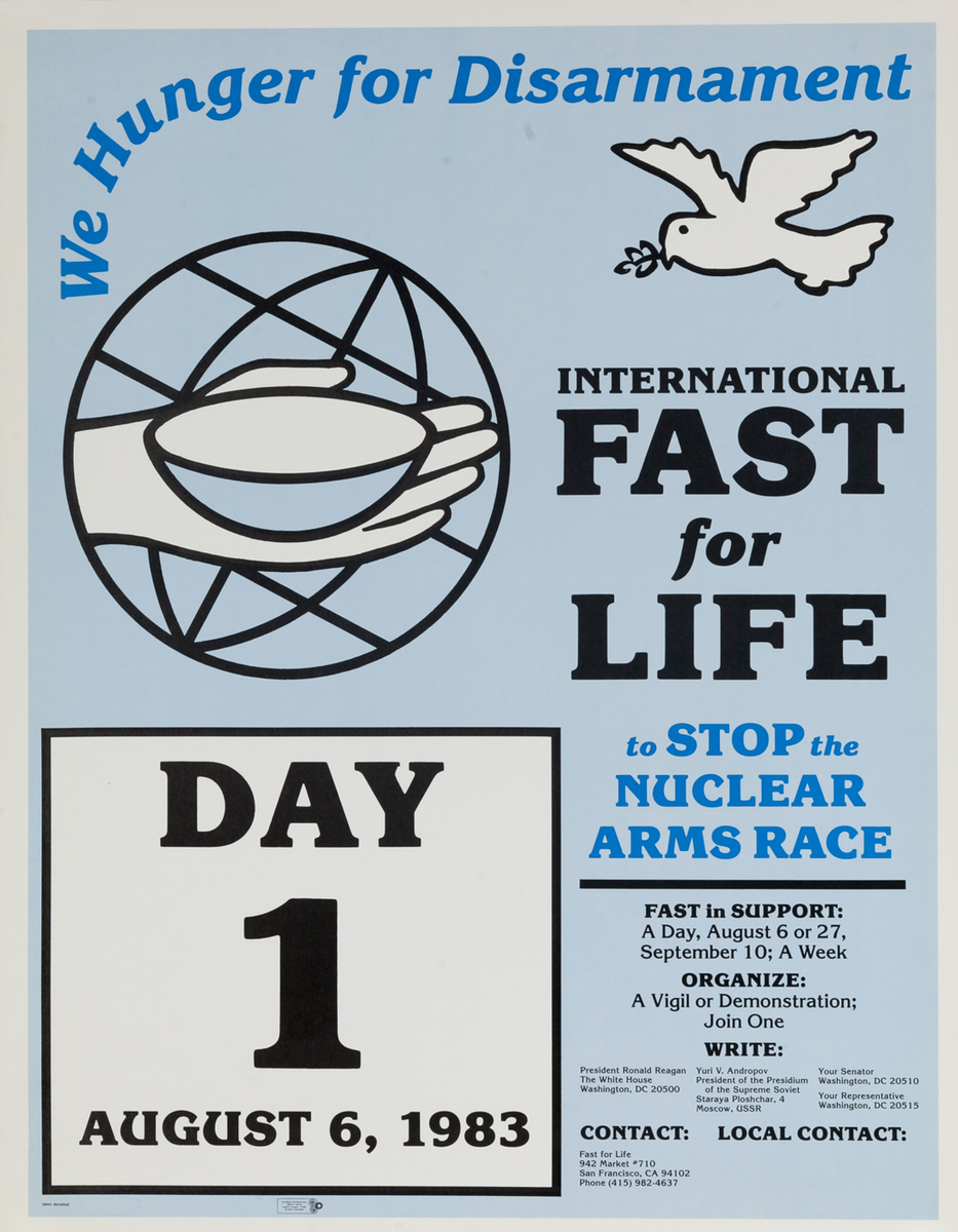 Fast For Life to Stop the Nuclear Arms Race, Proster