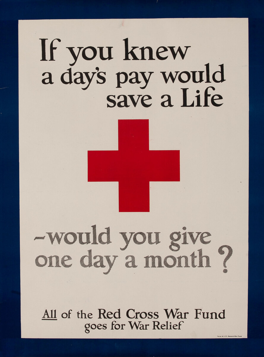 If you knew a day's pay would save a Life - would you give one day a month? Red Cross