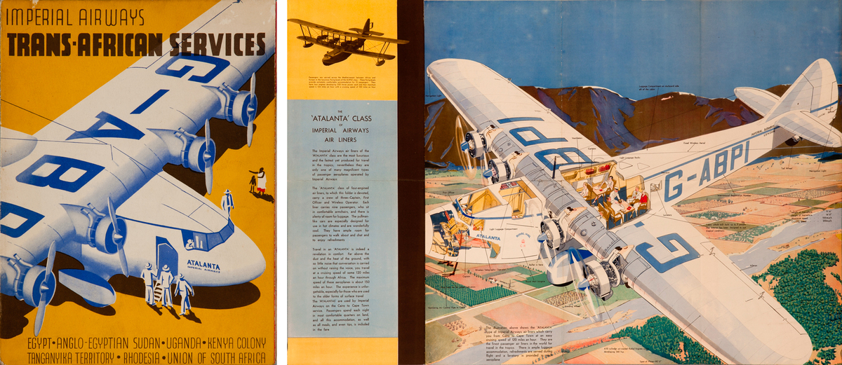 Imperial Airways Trans African Services Brochure Poster