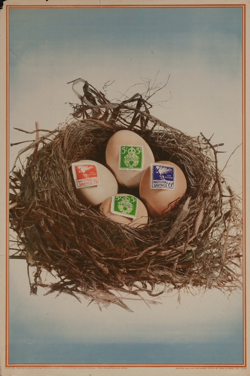 WWII United Kingdom National Saving Plan Poster, Nest Egg