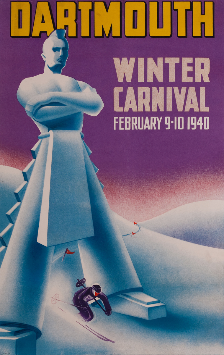 Dartmouth Winter Carnival Original American Ski Poster, 1940
