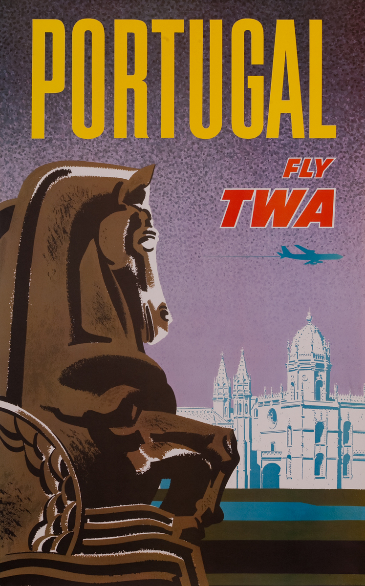 Portugal, Trans World Airlines TWA Travel Poster, jet