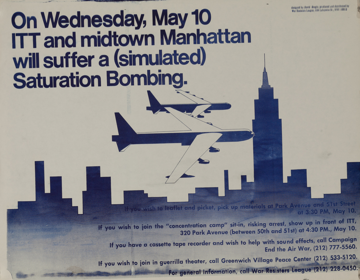 On Wednesday, May 10 ITT and midtown Manhattan will suffer a (simulated) Saturation Bombing 