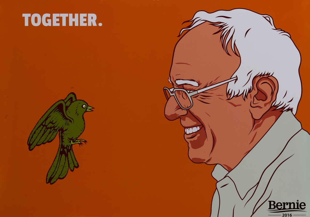 Together Bernie Sanders, 2016 Democratic Primary Presidential Campaign Poster 
