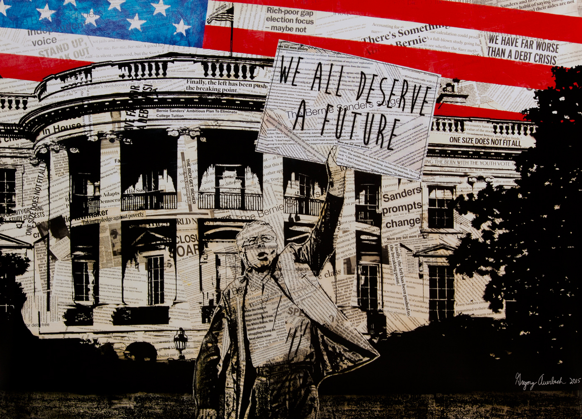 Bernie Sanders - We All Deserve a Future,  Democratic Primary Presidential Campaign Poster 
