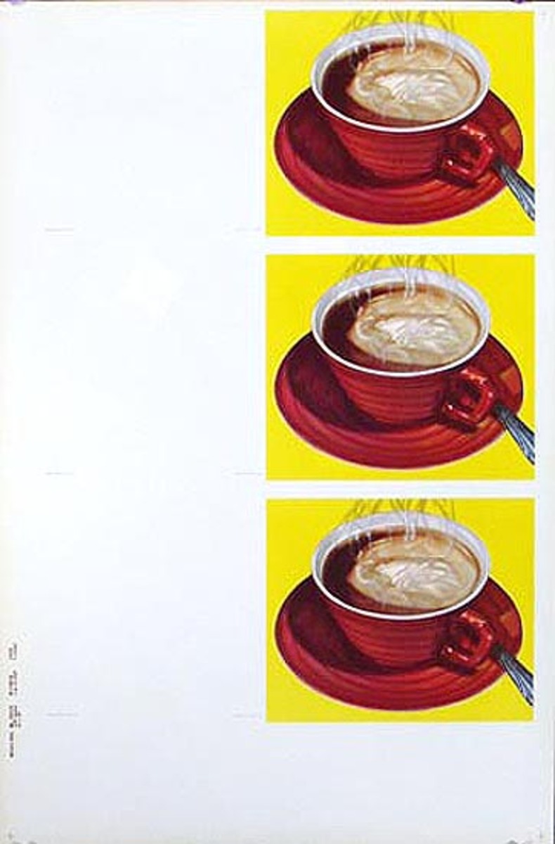 Diner Coffee Cups Original American Advertising Poster