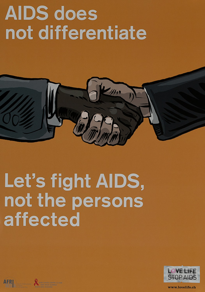 AIDS does not differentiate - Swiss AIDs HIV Public Health Poster