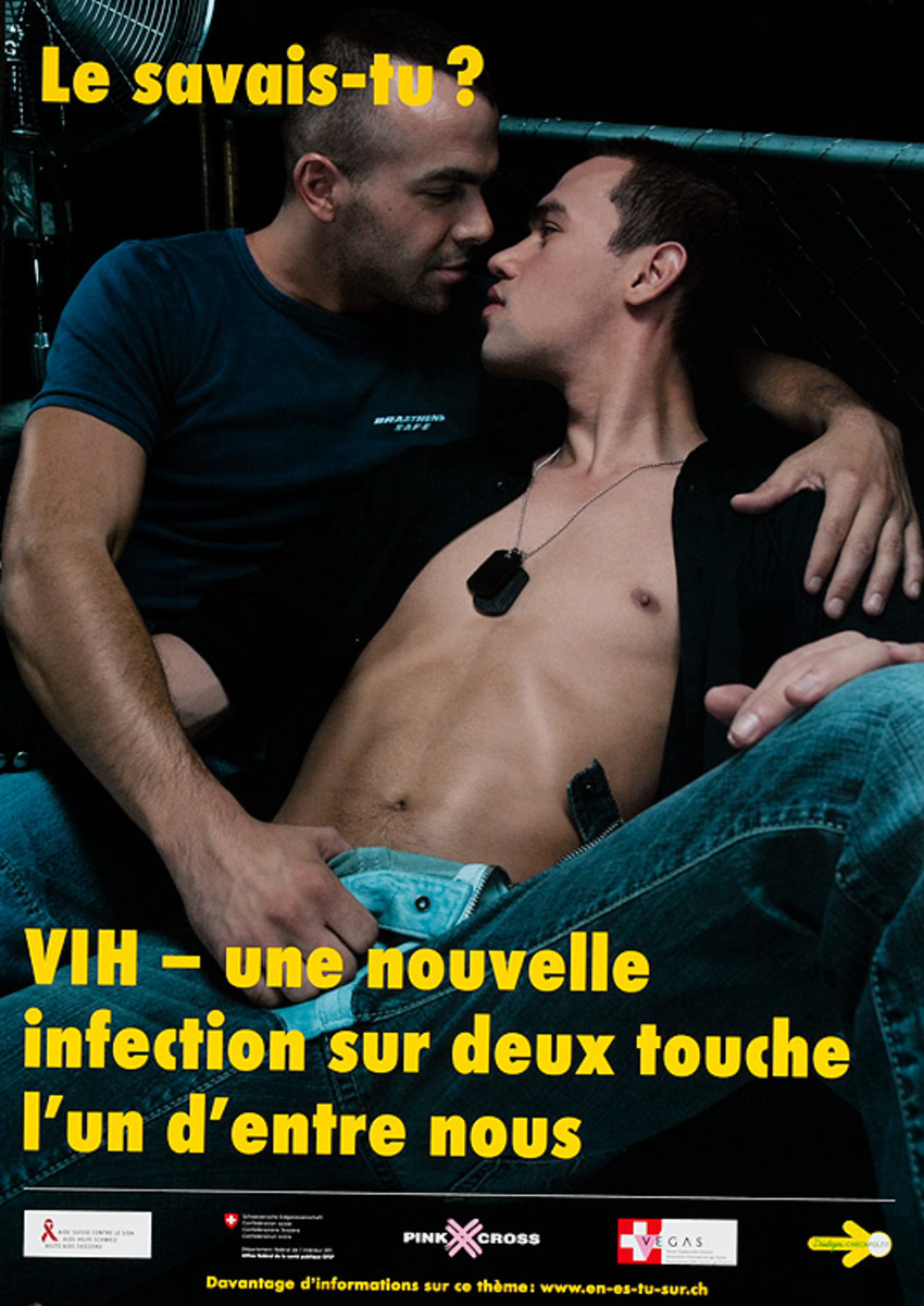 Le savais-tu? VIH une nouvelle infection sur deux touche l'un d'entre nous - Swiss AIDs HIV Public Health Poster