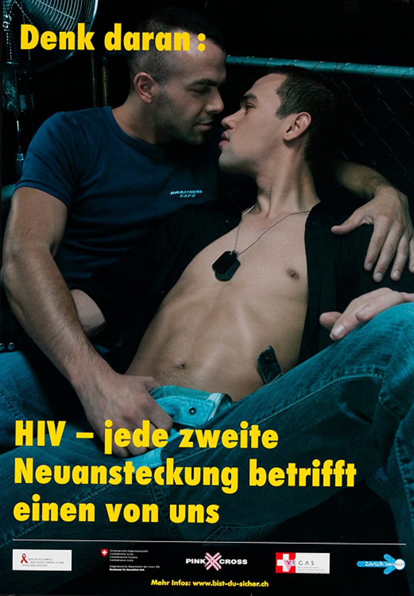 Denk daran. HIV jede zweite Neuansteckung betrifft einen von uns - Swiss AIDs HIV Public Health Poster