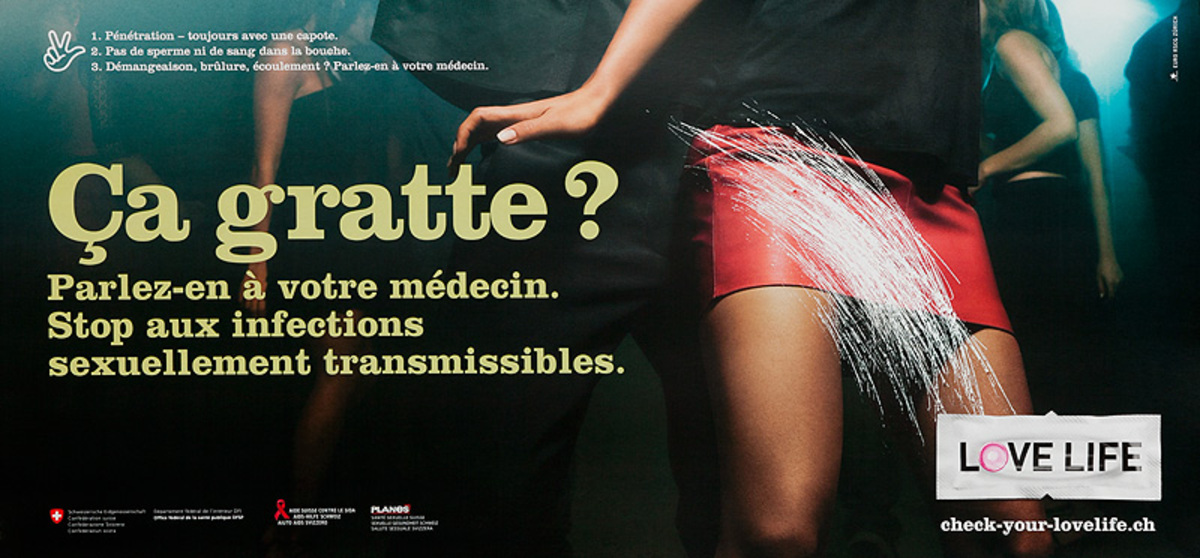 Ca Gratte? Swiss AIDs HIV Public Health Poster