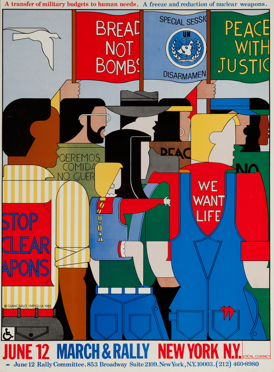 Stop Nuclear Weapons March and Rally, Disarmament Protest Poster