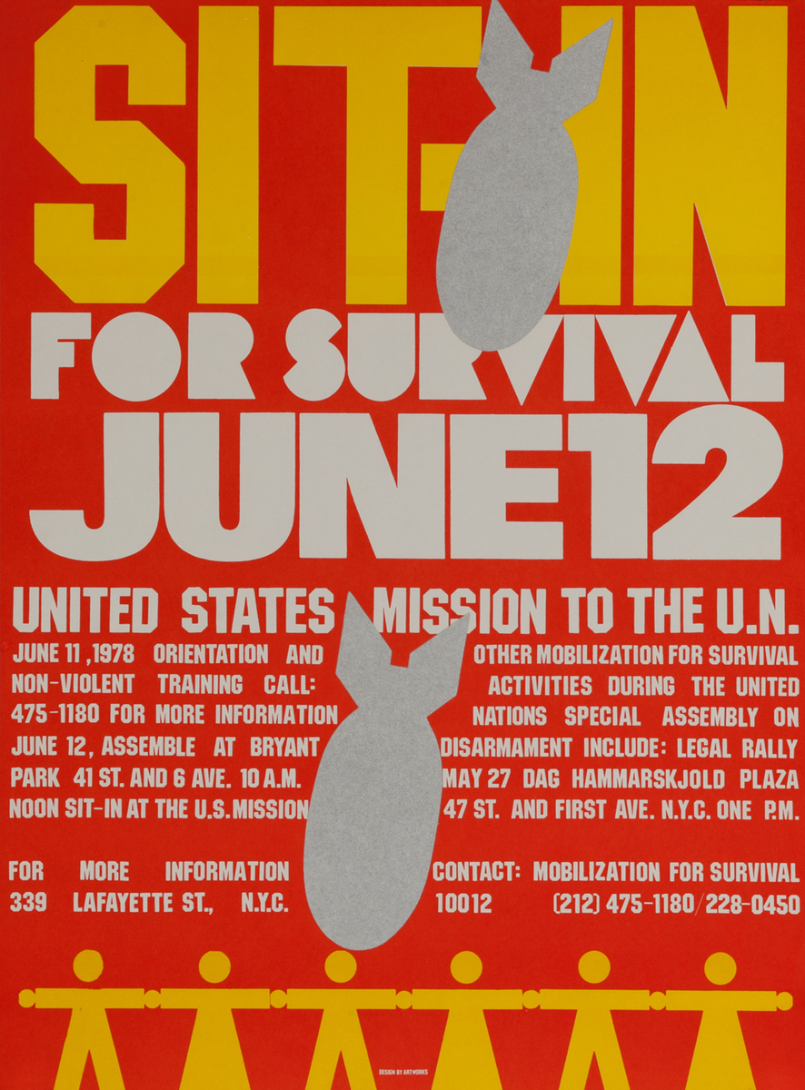 Sit-in For Survival, anti-war Protest Poster