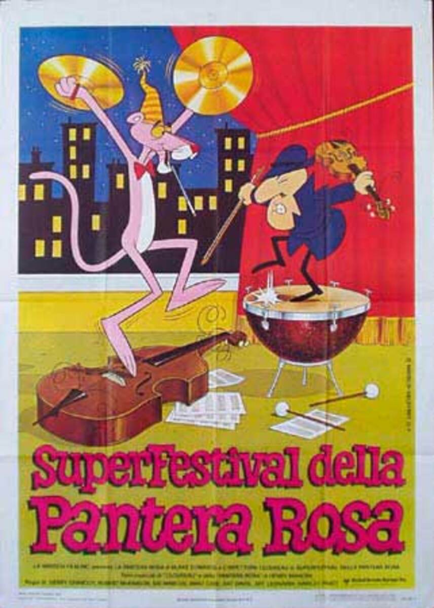 Pink Panther Film Festival Original Movie Poster Italian Release