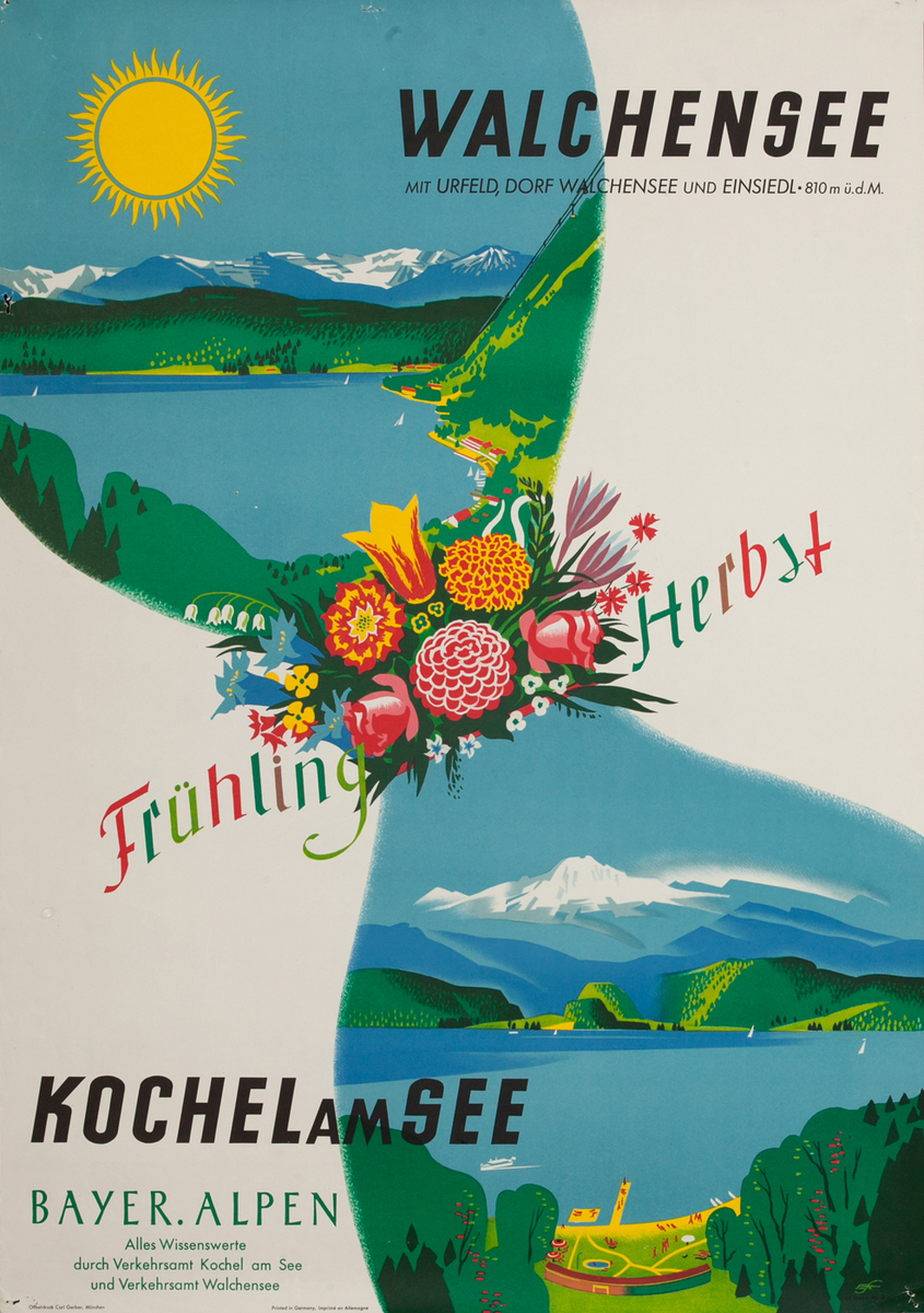 Walchensee Kochel Am See Gerrman Travel Poster