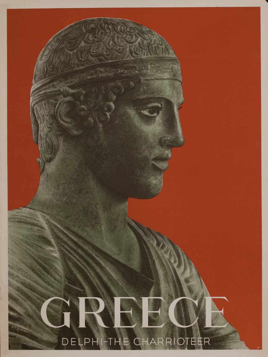 Delphi the Charriteer Greek Travel Poster