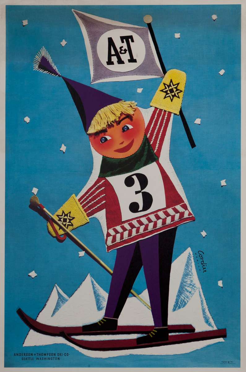 Anderson and Thompson Ski Co. Seattle Washington Advertising Poster