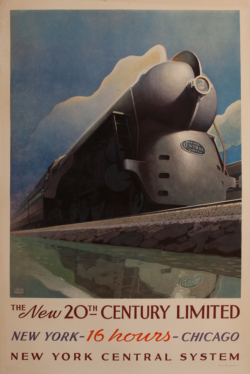 The New 20th Century Limited, New York Central System  Railroad Poster