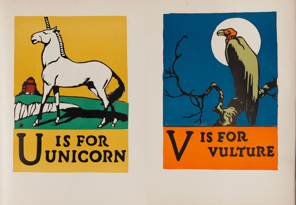 U is for Unicorn and V is for Vulture