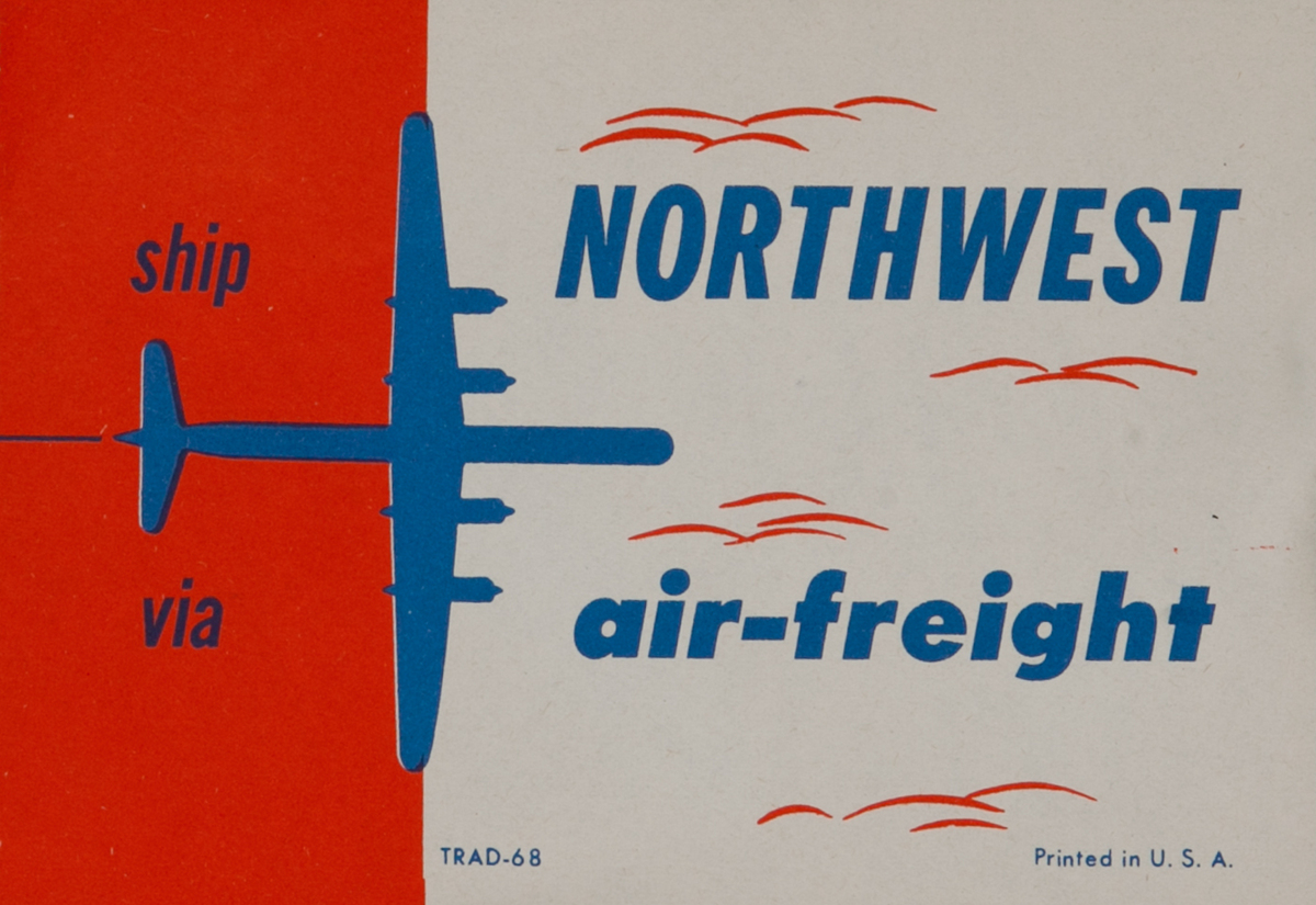 Ship via Northwest air-freight Luggage Label