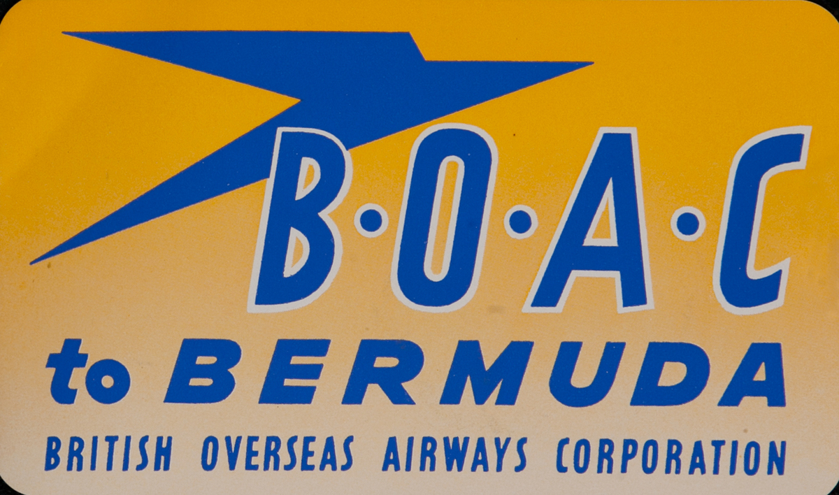 BOAC to Bermuda Luggage Label