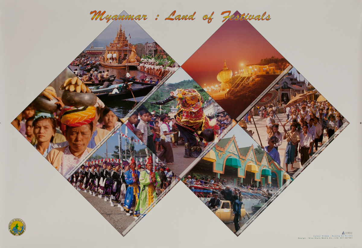 Myanmar Travel Poster - Land of Festivals
