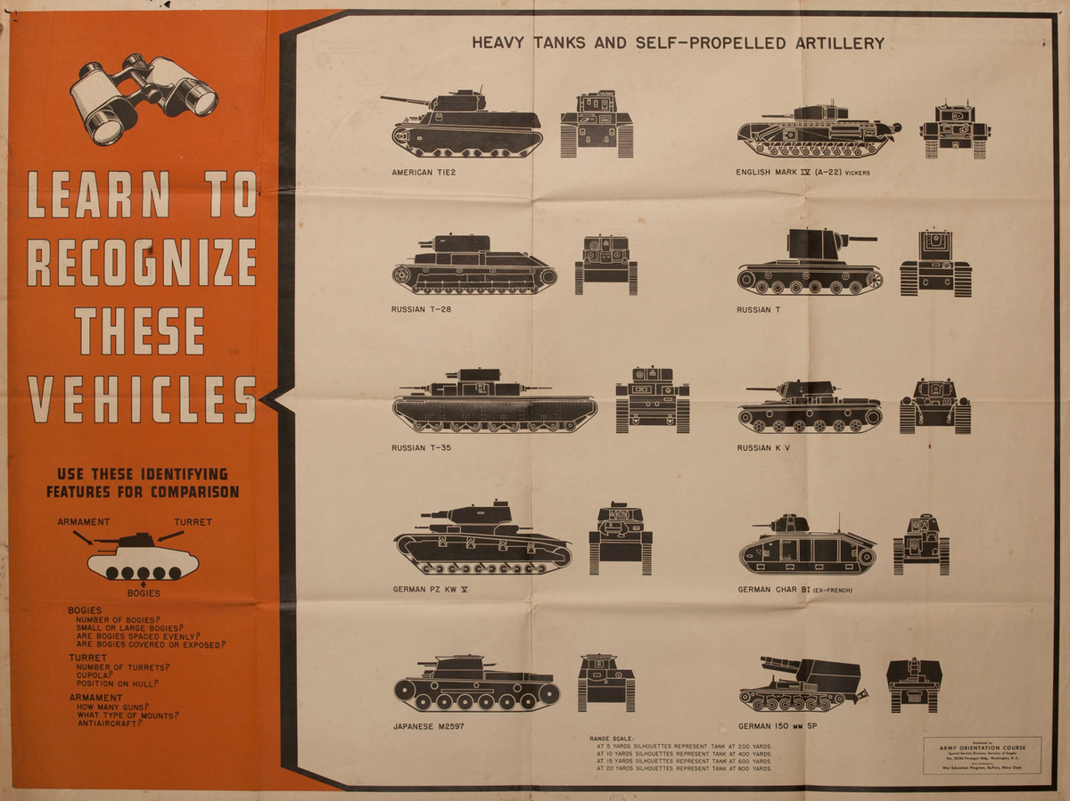 WWII Newsmap Learn to Recognize these Vehicles Heavy Tanks and Self Propelled Artillery