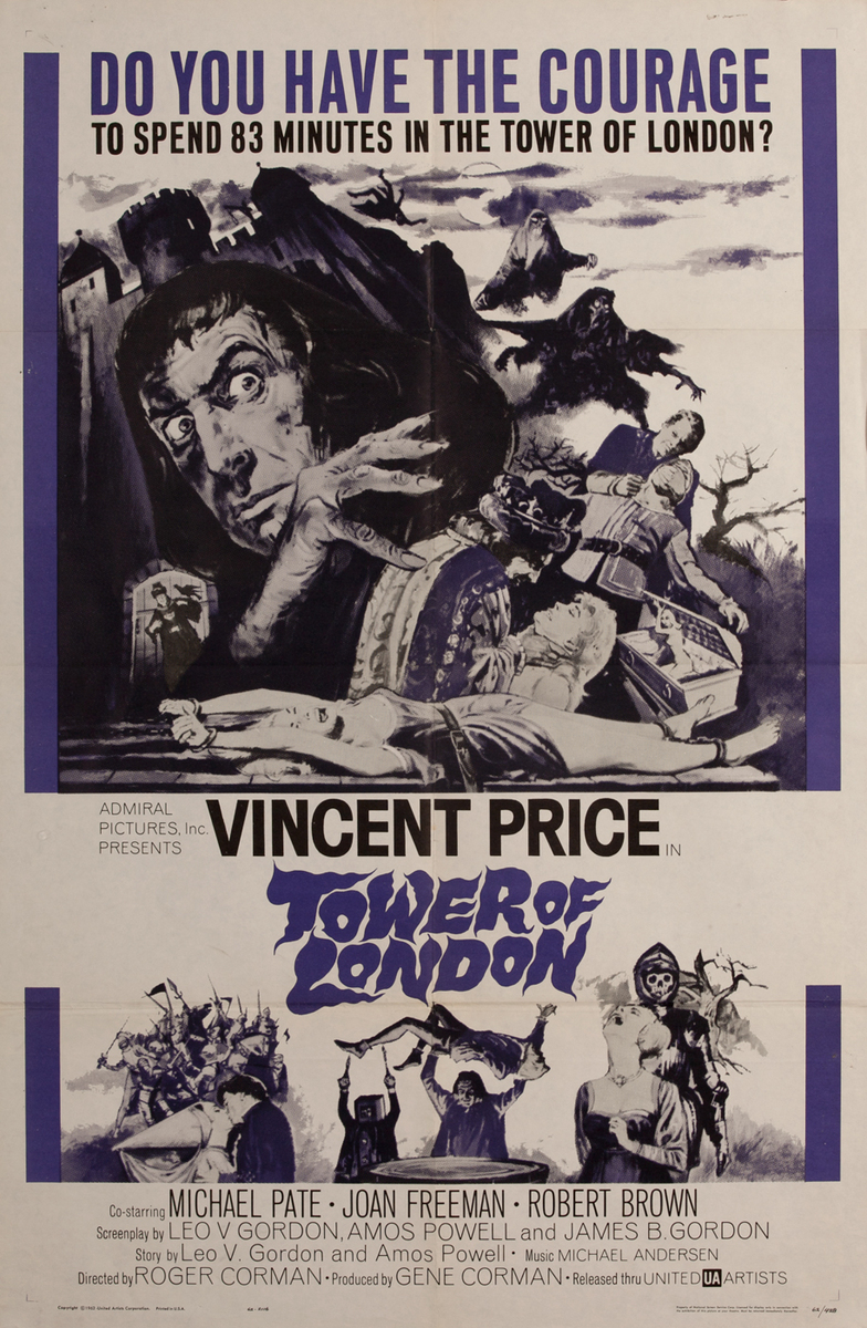 Tower of London, 1 sheet movie poster